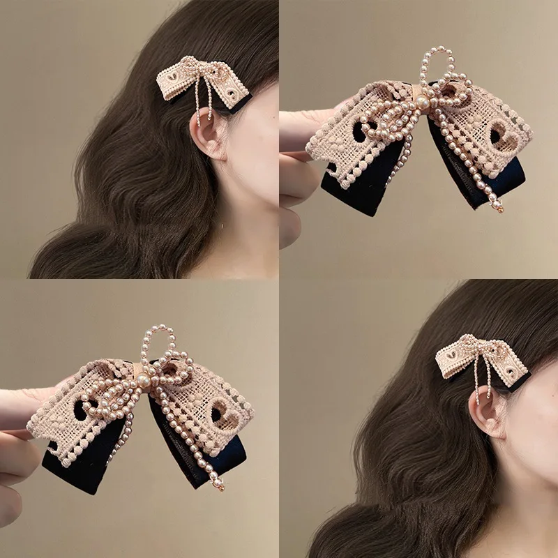 Заколка для волос с розовым чаем, 2022, жемчужный бант, кружевной акцент, заколка из кожи аллигатора для женщин, аксессуар для челки в форме сердца, нескользящая сильная фиксация
Заколка для волос с розовым чаем, 2022, жемчужный бант, кружевной акцент, заколка из кожи аллигатора для женщин, аксессуар для челки в форме сердца, нескользящая сильная фиксация