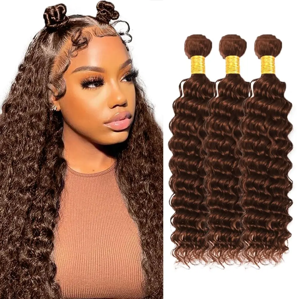 Dark Brown Bundles Human Hair Chocolate Brown Bundle #4 Color Deep Wave Bundle 18 20 22 inch #4 Curly Bundles for Women
Dark Brown Bundles Human Hair Chocolate Brown Bundle #4 Color Deep Wave Bundle 18 20 22 inch #4 Curly Bundles for Women