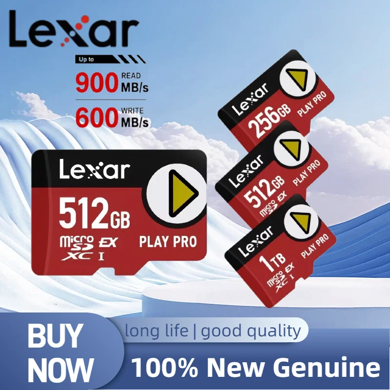 Lexar PLAY PRO Max 900Mb/s micro TF SDXC Express Card V30 U3 C10 Micro SD Card Memory Card 256GB 1TB for Switch Tablet TF Card
Lexar PLAY PRO Max 900Mb/s micro TF SDXC Express Card V30 U3 C10 Micro SD Card Memory Card 256GB 1TB for Switch Tablet TF Card