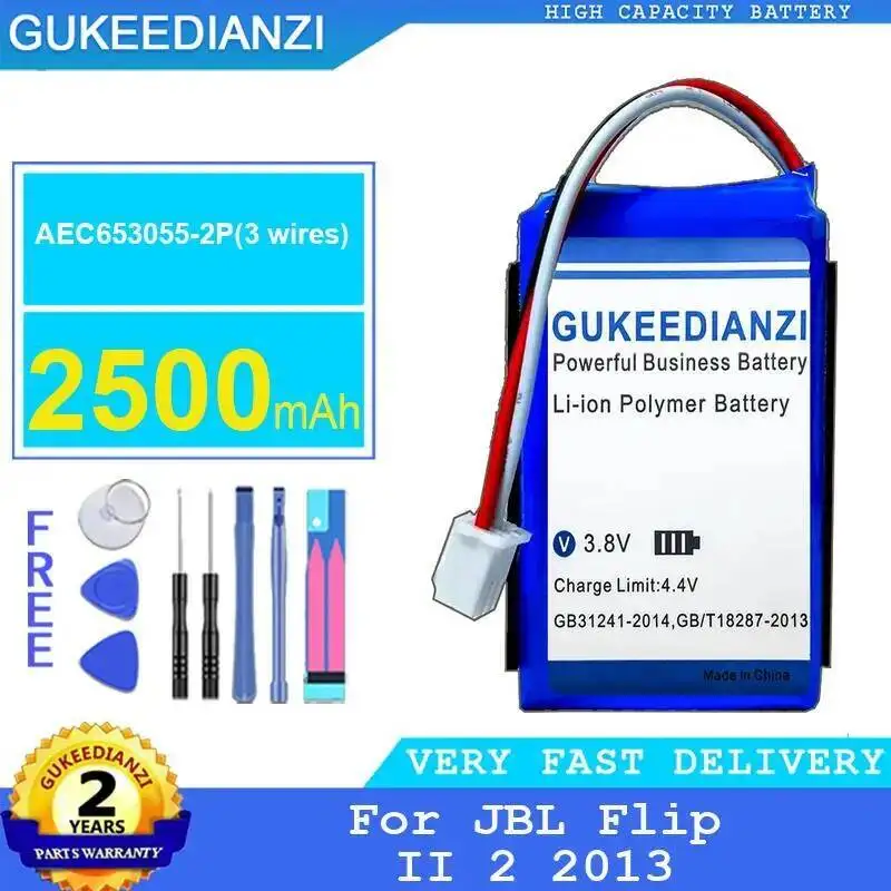 2500Mah Long-Lasting Performance For Jbl Flip II 2 2013 Speaker Battery AEC653055-2P 3 Wires
2500Mah Long-Lasting Performance For Jbl Flip II 2 2013 Speaker Battery AEC653055-2P 3 Wires