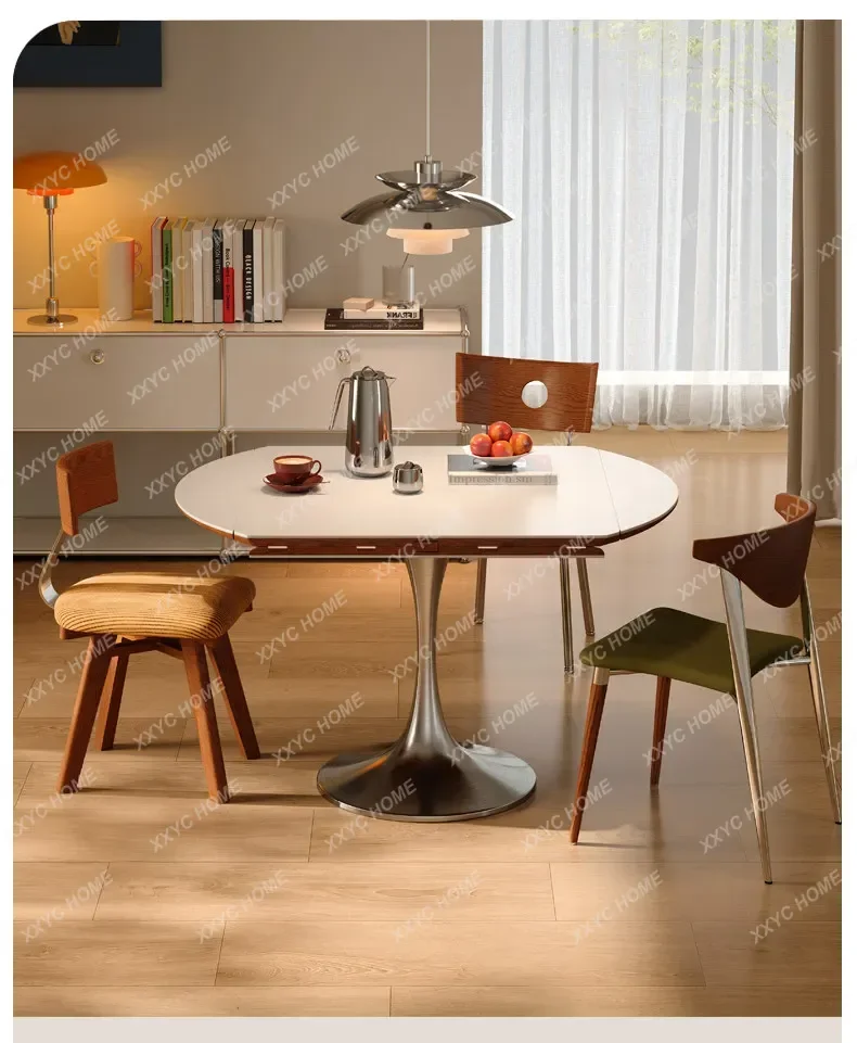 square becomes round dual-purpose retro home solid wood rock slab dining table light luxury round table
square becomes round dual-purpose retro home solid wood rock slab dining table light luxury round table
