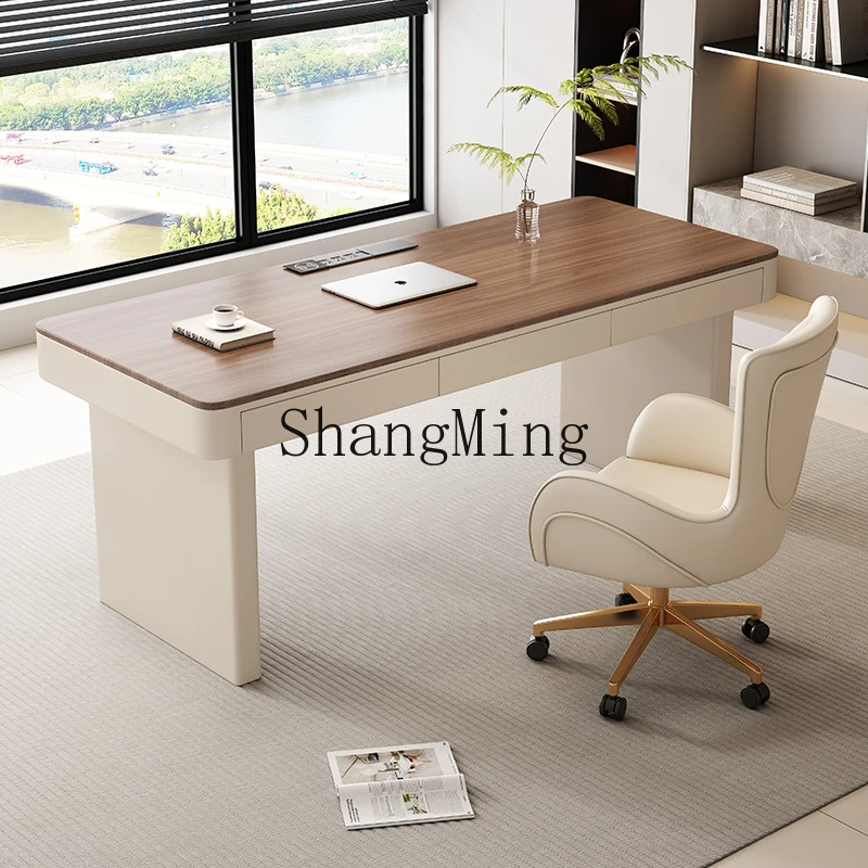 CL cream style solid wood desk light luxury modern walnut desk high-end minimalist style home computer desk workbench
CL cream style solid wood desk light luxury modern walnut desk high-end minimalist style home computer desk workbench