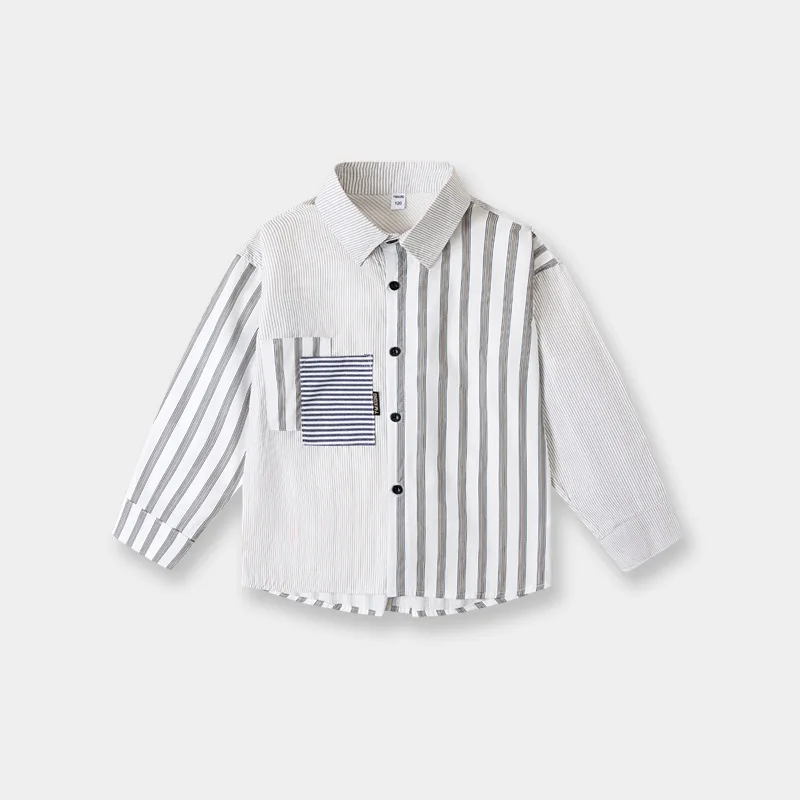 2025 New Children's Striped Long Sleeved Shirt for Sprin Autumn Versatile Patchwork Shirt with Long Sleeve Contrasting Colors
2025 New Children's Striped Long Sleeved Shirt for Sprin Autumn Versatile Patchwork Shirt with Long Sleeve Contrasting Colors