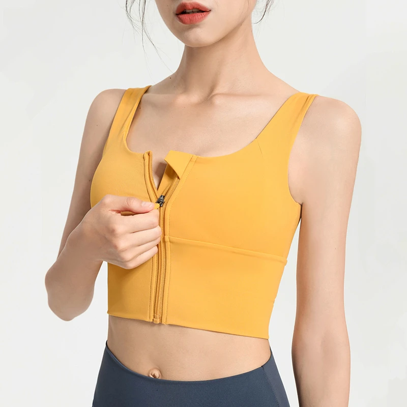 Women Sport Bra Front Zipper Yoga Bra Shockproof High Impact Underwear Padded Gym Fitness Tank Top Running Vest Brassiere Female
Women Sport Bra Front Zipper Yoga Bra Shockproof High Impact Underwear Padded Gym Fitness Tank Top Running Vest Brassiere Female