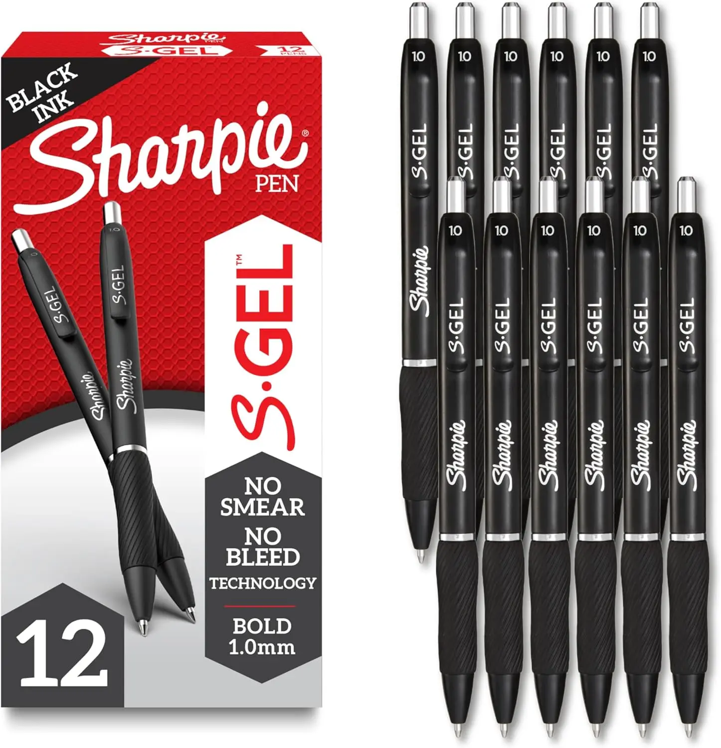 Bold Gel Pens, 1.0mm Black Ink, 12 Pack - Smooth Writing, No Smear, Quick Dry for Office School
Bold Gel Pens, 1.0mm Black Ink, 12 Pack - Smooth Writing, No Smear, Quick Dry for Office School