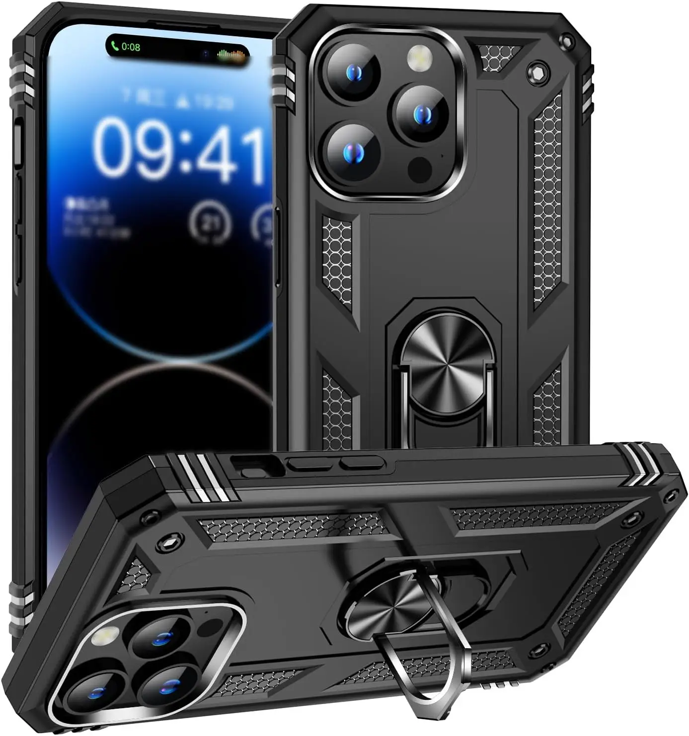 Case for iPhone 15 Series, with Invisible Stand, 360°Rotatable Magnetic Ring, Heavy Duty Military Grade Shockproof Cover
Case for iPhone 15 Series, with Invisible Stand, 360°Rotatable Magnetic Ring, Heavy Duty Military Grade Shockproof Cover