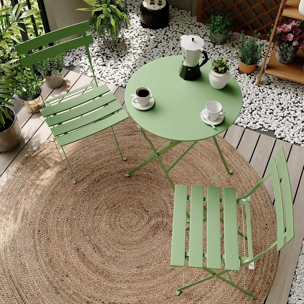 Outdoor/Indoor 3-Piece Bistro Set with 2 Chairs and 1 Table, Weather-Resistant, Suitable for Patio, Yard, Garden - Sage Green
Outdoor/Indoor 3-Piece Bistro Set with 2 Chairs and 1 Table, Weather-Resistant, Suitable for Patio, Yard, Garden - Sage Green