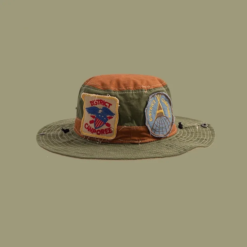 Vintage Patchwork Bucket Hat Women Embroidered Badges Windproof Bucket Hat Unisex Washed Cotton Fishing Hat for Outdoor Camping
Vintage Patchwork Bucket Hat Women Embroidered Badges Windproof Bucket Hat Unisex Washed Cotton Fishing Hat for Outdoor Camping