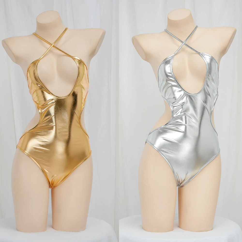 Silver Shiny Bikini Cute Bodysuit Cosplay Costume Pool Party Swimwear Hollow Out Suspender Backless Beach Swimsuit 2025 New
Silver Shiny Bikini Cute Bodysuit Cosplay Costume Pool Party Swimwear Hollow Out Suspender Backless Beach Swimsuit 2025 New