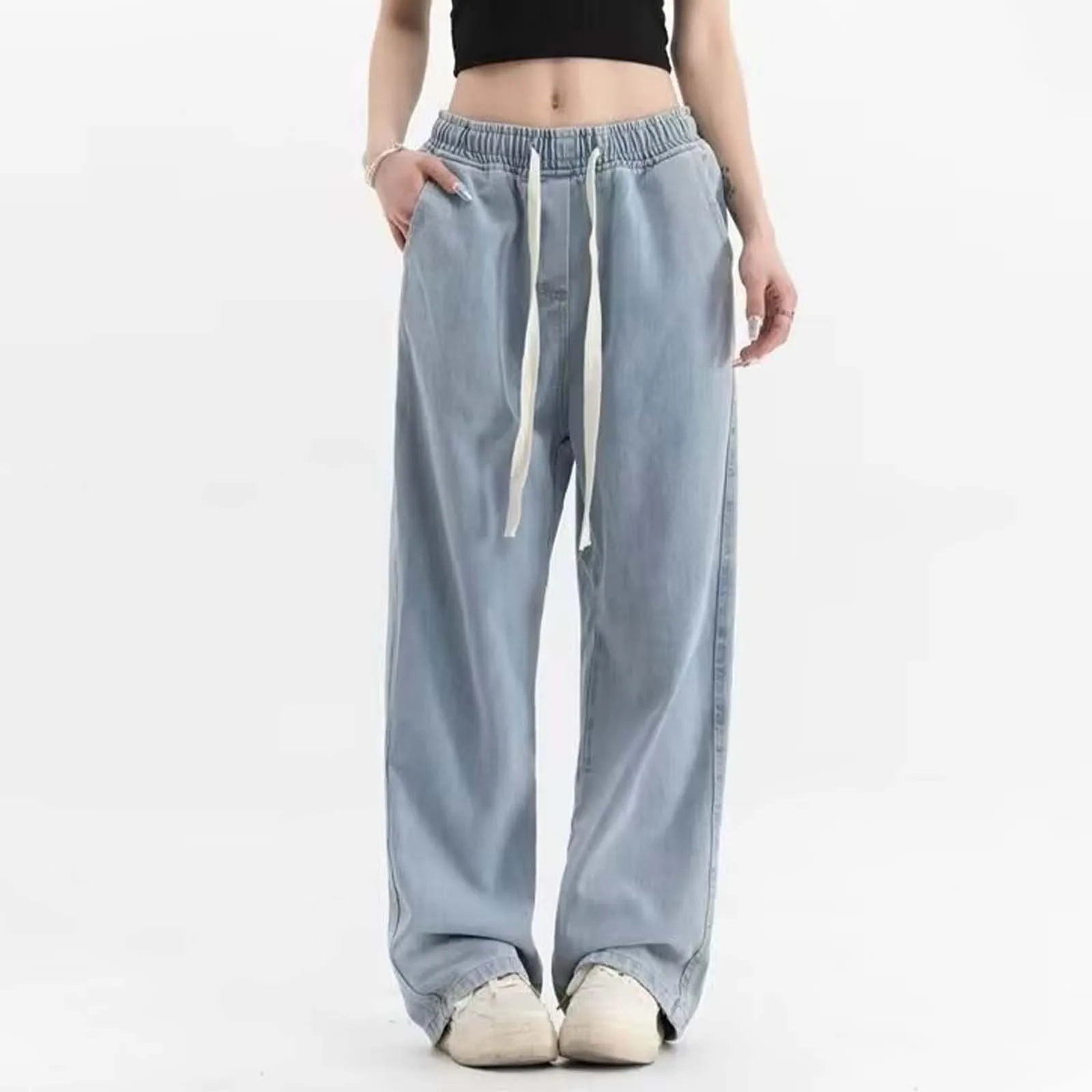 2025 Autumn Y2k Baggy Wide Leg Jeans Women Vintage Streetwear Washed Denim Pants Elastic Waist Grunge Trousers Femme Pants
2025 Autumn Y2k Baggy Wide Leg Jeans Women Vintage Streetwear Washed Denim Pants Elastic Waist Grunge Trousers Femme Pants