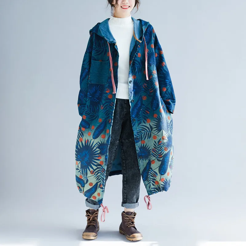 Women Long Trench Coat Women Nice Autumn Single-breasted Windbreaker Female Loose Hooded Overcoat Print Vintage Outerwear R656
Women Long Trench Coat Women Nice Autumn Single-breasted Windbreaker Female Loose Hooded Overcoat Print Vintage Outerwear R656