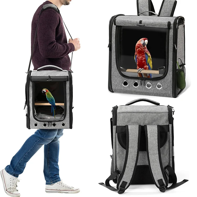 Mesh Breathable Portable Parrot Cage Travel Bag Lightweight Bird Backpack Carrier With Perch Feeder
Mesh Breathable Portable Parrot Cage Travel Bag Lightweight Bird Backpack Carrier With Perch Feeder