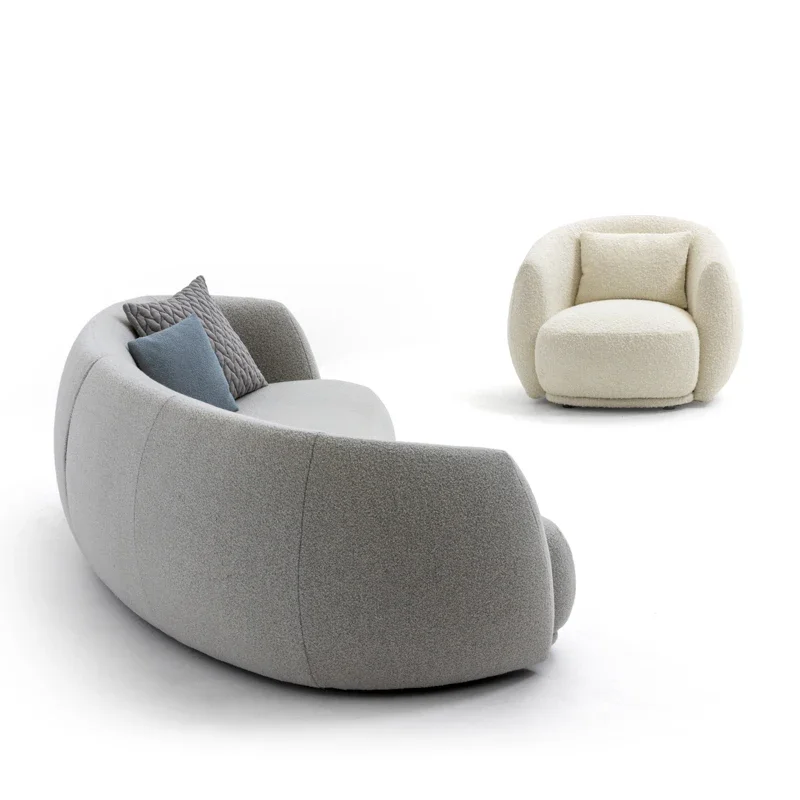 Nordic Modern Living Room Leisure Lounge Chair Sofa Set Curved Shaped Cashmere Velvet Home Sofa for Hotel Project Furniture
Nordic Modern Living Room Leisure Lounge Chair Sofa Set Curved Shaped Cashmere Velvet Home Sofa for Hotel Project Furniture