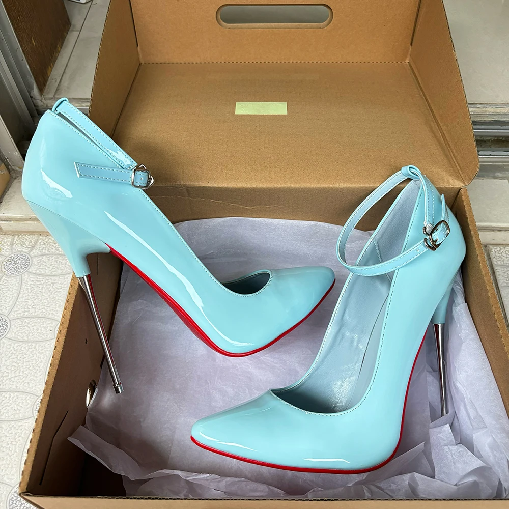 Newly Customize 16cm Extreme Metal High Heels Sexy Sky Blue Pumps Ankle Strap Fetish Model SM Photograph Man Shoes Big Szie
Newly Customize 16cm Extreme Metal High Heels Sexy Sky Blue Pumps Ankle Strap Fetish Model SM Photograph Man Shoes Big Szie