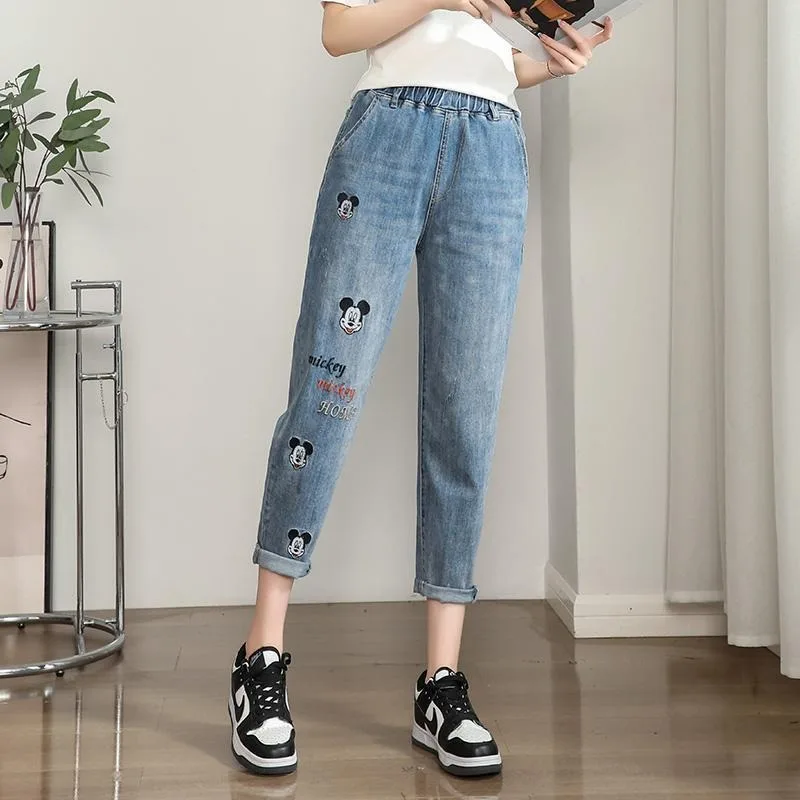ropa de mujer Women's New Mickey Embroidered Denim Jeans Thin Style Elastic High Waist Loose Harem Cropped Trousers women offers
ropa de mujer Women's New Mickey Embroidered Denim Jeans Thin Style Elastic High Waist Loose Harem Cropped Trousers women offers