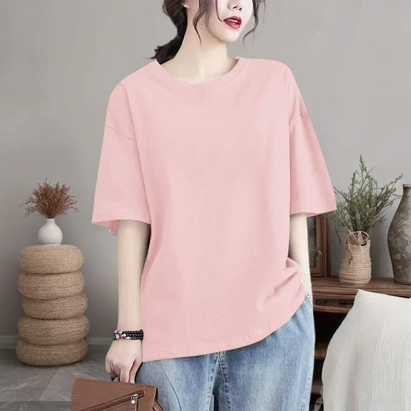 618 Women's Fashionable Loose Casual Single Piece T-shirt Top Solid Color O-neck Short Sleeve Simplicity Elegant new styleTop
618 Women's Fashionable Loose Casual Single Piece T-shirt Top Solid Color O-neck Short Sleeve Simplicity Elegant new styleTop