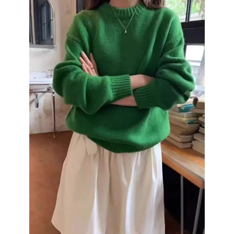 Новый женский вязаный свитер с круглым вырезом на осень-зиму, мягкий плюшевый, утолщенный, однотонный, повседневный пуловер
Новый женский вязаный свитер с круглым вырезом на осень-зиму, мягкий плюшевый, утолщенный, однотонный, повседневный пуловер
