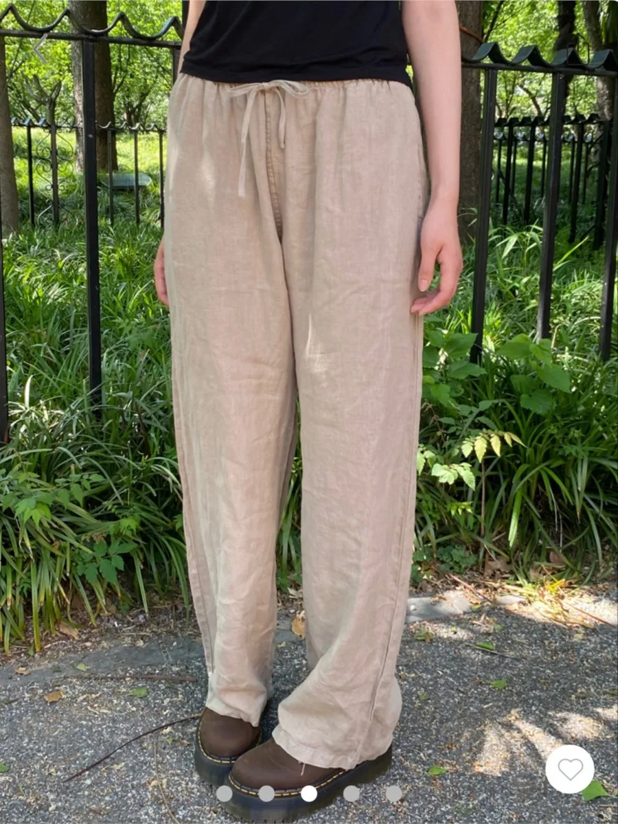 Solid Pocket Drawstring Straight Sweatpants Women Linen and Cotton Casual High Waist Trousers Vintage Sweet Sport Long Pants New
Solid Pocket Drawstring Straight Sweatpants Women Linen and Cotton Casual High Waist Trousers Vintage Sweet Sport Long Pants New