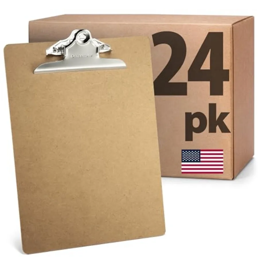 Recycled Wood Clipboards, Letter Size, - with ″ Rust-Resistant Clips, Durable Hardboard Writing Surface, Made in USA, 9" x 12.5
Recycled Wood Clipboards, Letter Size, - with ″ Rust-Resistant Clips, Durable Hardboard Writing Surface, Made in USA, 9" x 12.5