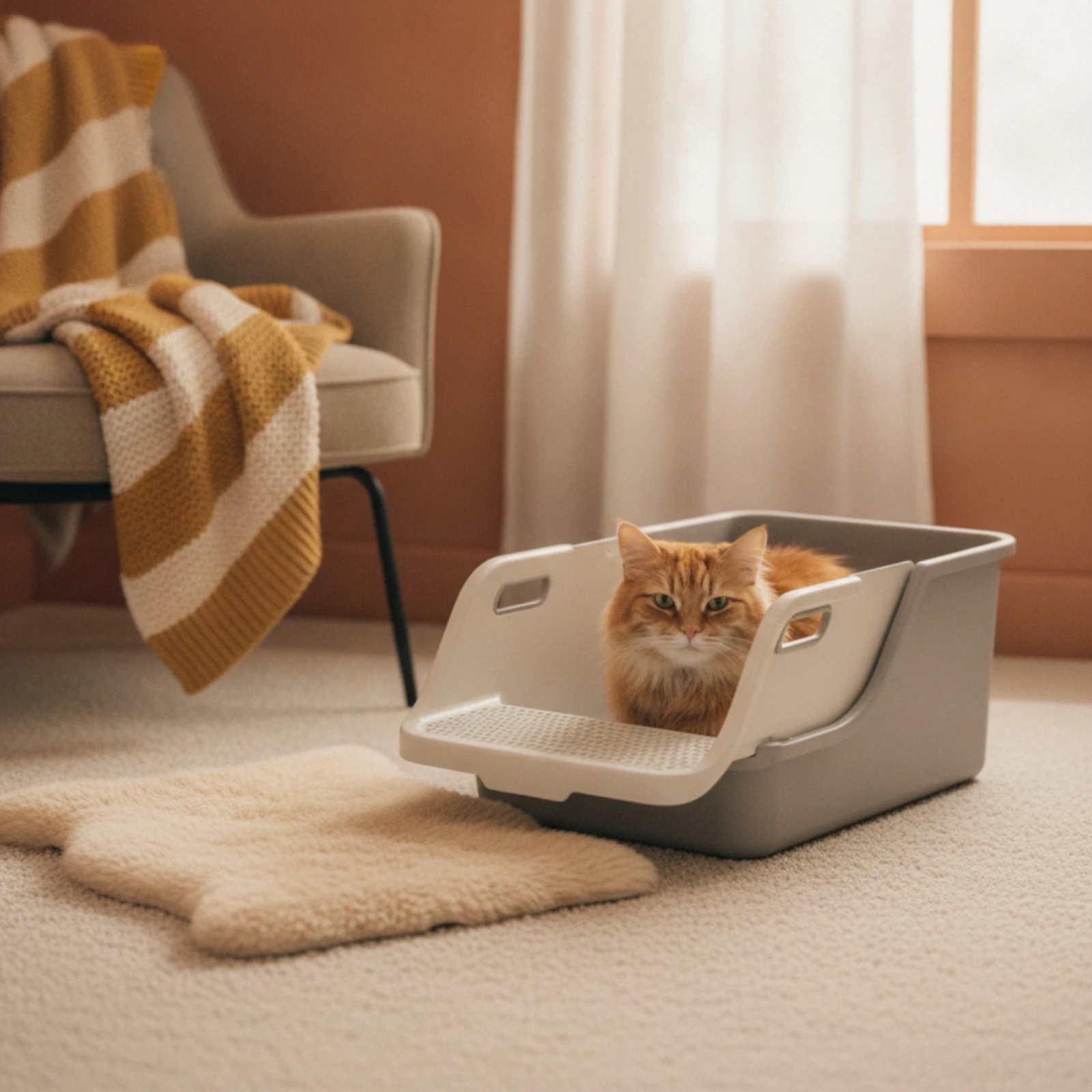 Semi-Enclosed Litter Box Anti-Spatter Cat Potty with Ramp Uncovered Top Cat Litter Pan Non-Slip Feet Pet Supply Long-Lasting
Semi-Enclosed Litter Box Anti-Spatter Cat Potty with Ramp Uncovered Top Cat Litter Pan Non-Slip Feet Pet Supply Long-Lasting