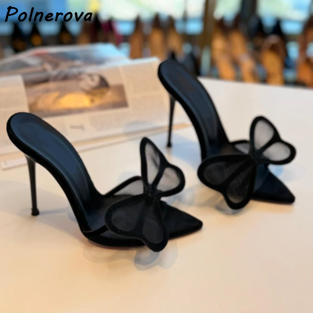 Elegant Mesh Butterfly Bow Slippers High Heel Solid for Women Pointed Toe Stiletto Slip On Party Wedding Stiletto Dress Shoes
Elegant Mesh Butterfly Bow Slippers High Heel Solid for Women Pointed Toe Stiletto Slip On Party Wedding Stiletto Dress Shoes