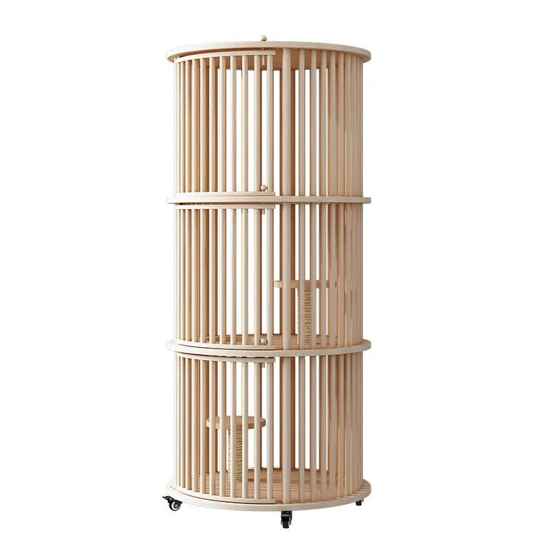 Round solid wood cat villa panoramic indoor luxury double-layer three-layer cat house
Round solid wood cat villa panoramic indoor luxury double-layer three-layer cat house
