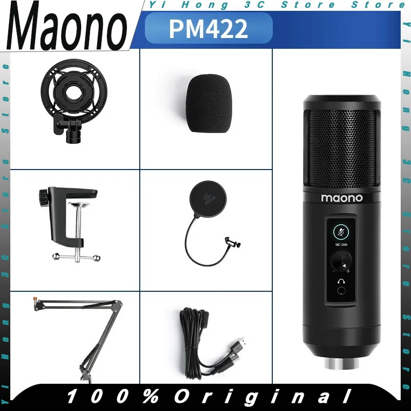 Maono PM422 Desktop Microphone Built In Sound Card For Noise Reduction With Bracket Custom Gaming Music Professional Microphone
Maono PM422 Desktop Microphone Built In Sound Card For Noise Reduction With Bracket Custom Gaming Music Professional Microphone