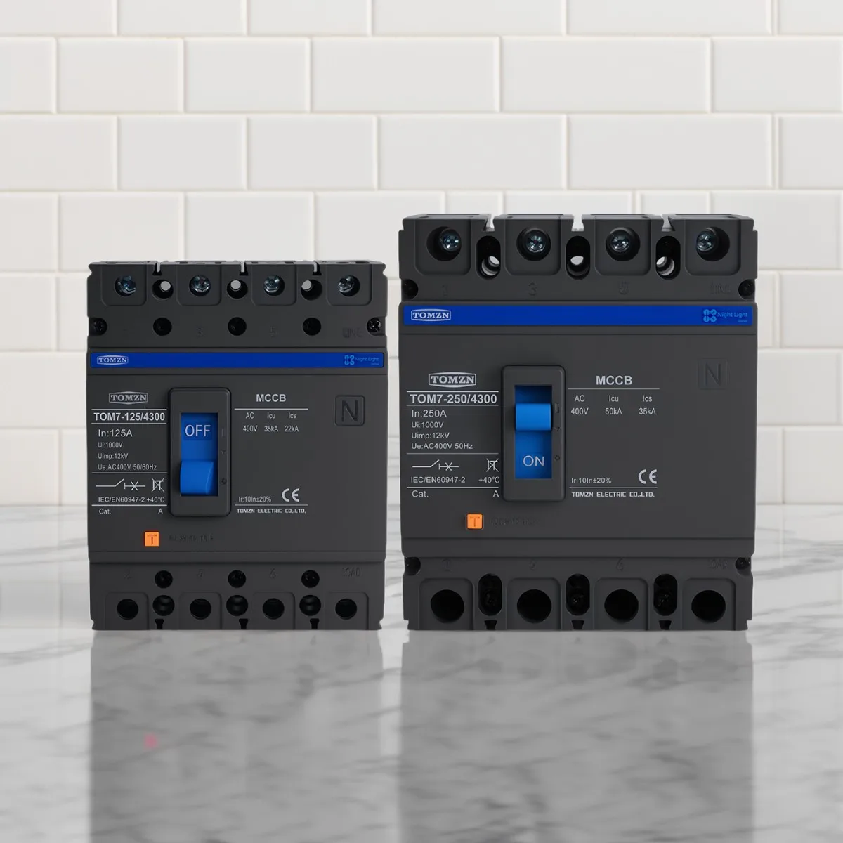 TOMZN 4P AC MCCB, 3-Phase 4-Wire, AC400V 50/60Hz, 100-250A (100/125/150/160/200/250A), for Office & Elevator Applications.
TOMZN 4P AC MCCB, 3-Phase 4-Wire, AC400V 50/60Hz, 100-250A (100/125/150/160/200/250A), for Office & Elevator Applications.