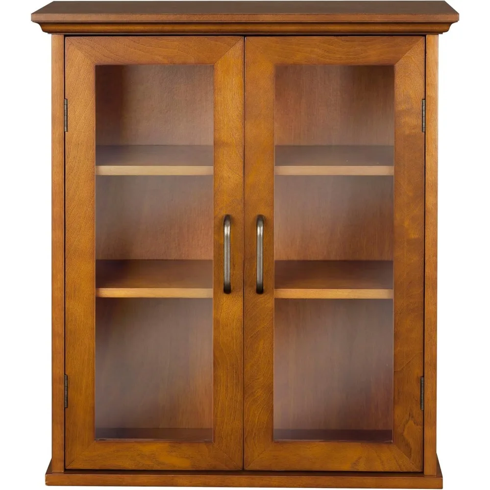 Wooden Over Toilet Bathroom Storage Cabinet with Adjustable Shelves and Glass Doors
Wooden Over Toilet Bathroom Storage Cabinet with Adjustable Shelves and Glass Doors