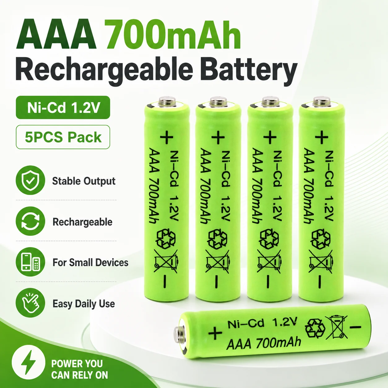 1.2V AAA Type Nickel-metal hydride Rechargeable Batteries Rechargeable Battery Pack Wholesale For Electric Toys Remote Control
1.2V AAA Type Nickel-metal hydride Rechargeable Batteries Rechargeable Battery Pack Wholesale For Electric Toys Remote Control