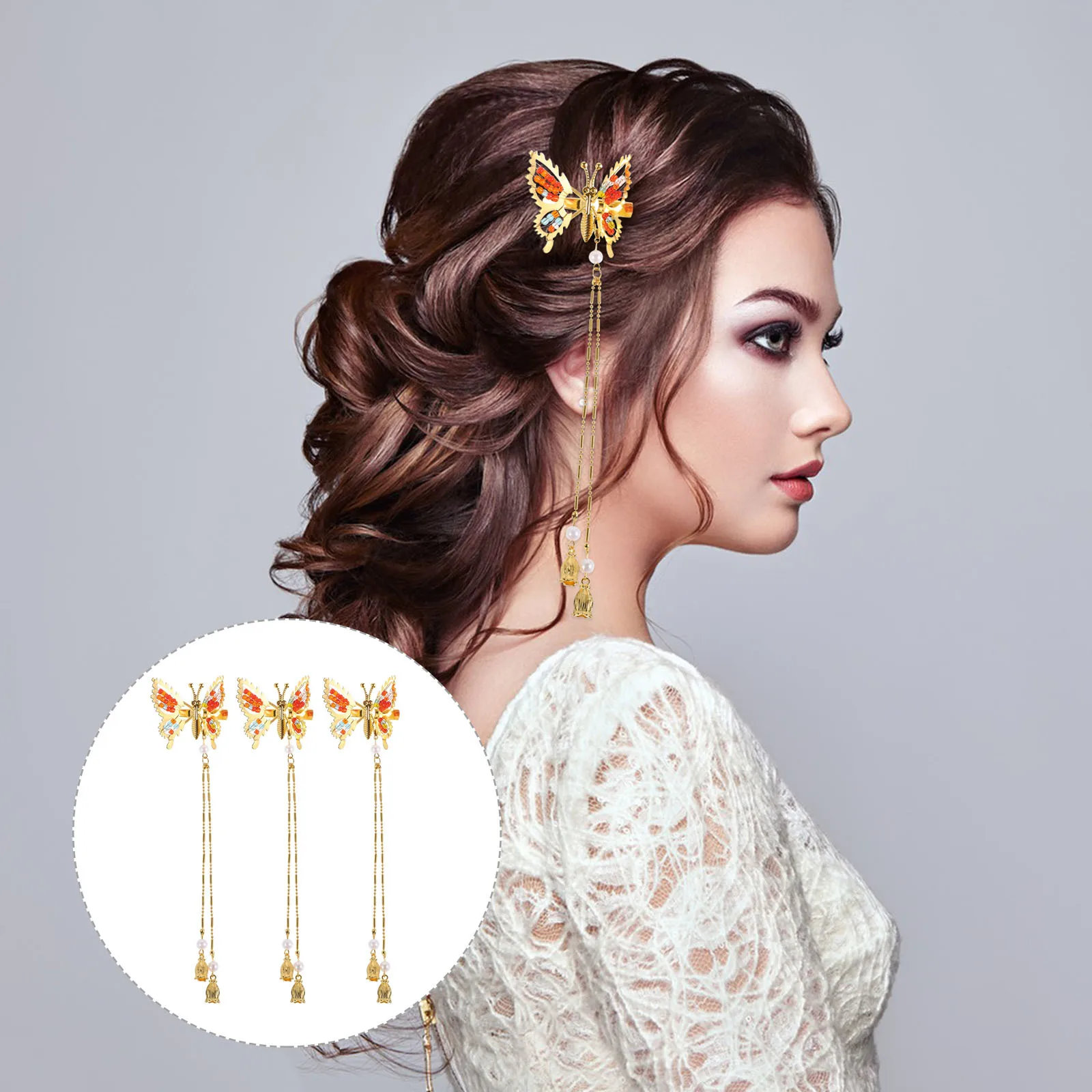 3pcs Metal Butterfly Clip Long Tassel Clips For Women Barrettes Hanfu Hair Accessories Bride Tassel Clamps Hair Dressing Tool
3pcs Metal Butterfly Clip Long Tassel Clips For Women Barrettes Hanfu Hair Accessories Bride Tassel Clamps Hair Dressing Tool