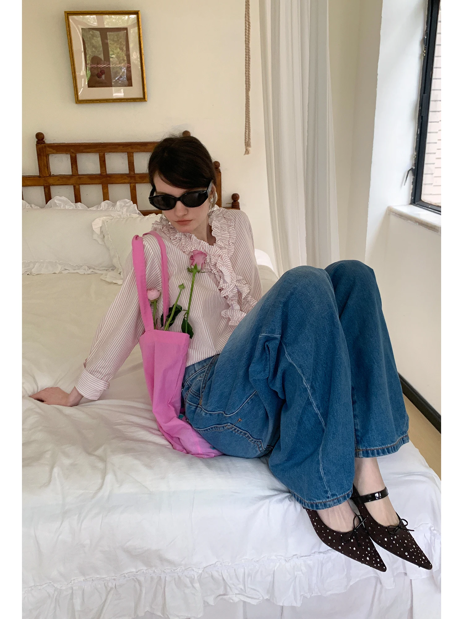 French Sle Striped Casual irt Women's Spring Design V-ne Loose Commute Top Polyester Fiber Long Sve Regular Length
French Sle Striped Casual irt Women's Spring Design V-ne Loose Commute Top Polyester Fiber Long Sve Regular Length