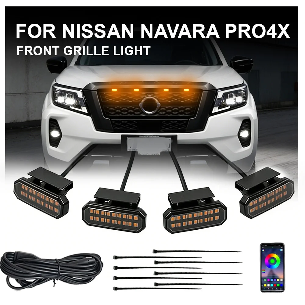FOR NISSAN NAVARA PRO4X 4PCS front grille lights Clip-On Front Grille LED Lights Amber Lighting Kit with Fuse & Wiring Harness
FOR NISSAN NAVARA PRO4X 4PCS front grille lights Clip-On Front Grille LED Lights Amber Lighting Kit with Fuse & Wiring Harness