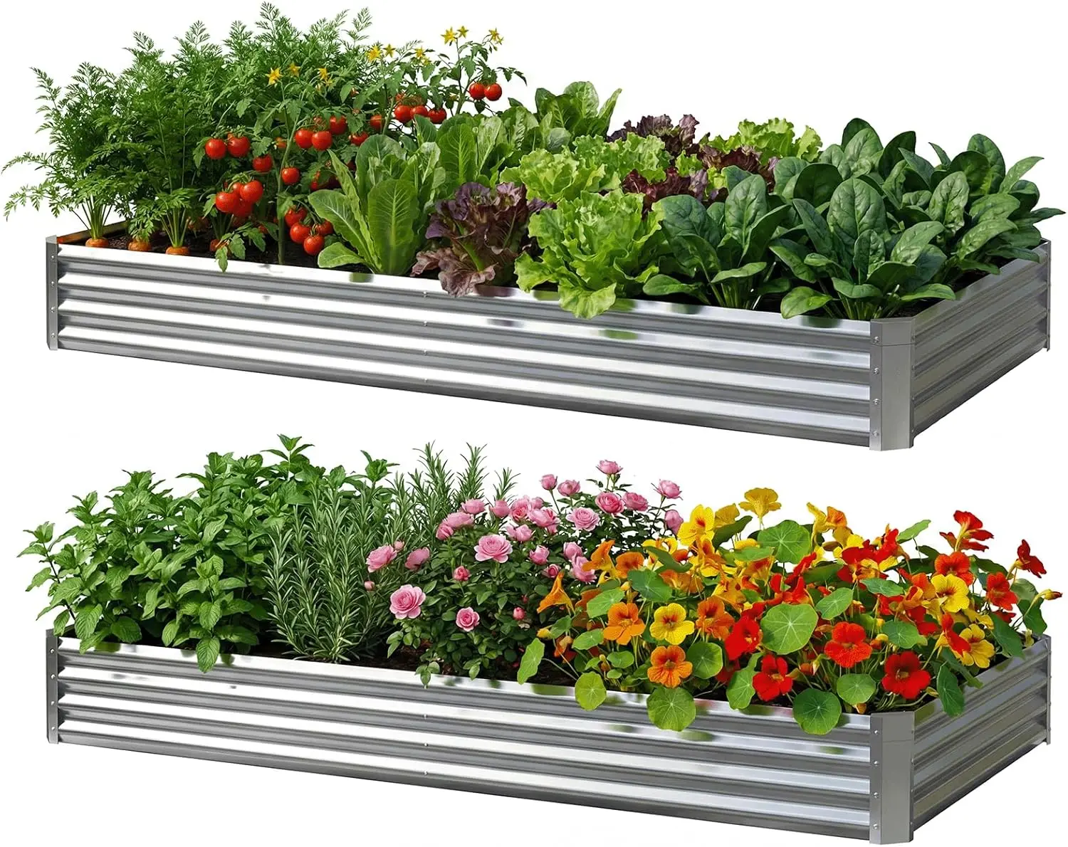 2-Pack Galvanized Raised Garden Beds, Large Metal Planters for Vegetables and Flowers Outdoor Gardening
2-Pack Galvanized Raised Garden Beds, Large Metal Planters for Vegetables and Flowers Outdoor Gardening