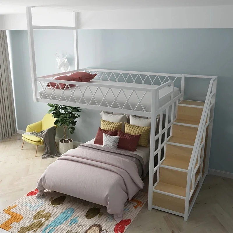 Nordic modern simple iron frame bed goes to the table, saves space, wrought iron loft bed, multi-functional economical elevated
Nordic modern simple iron frame bed goes to the table, saves space, wrought iron loft bed, multi-functional economical elevated