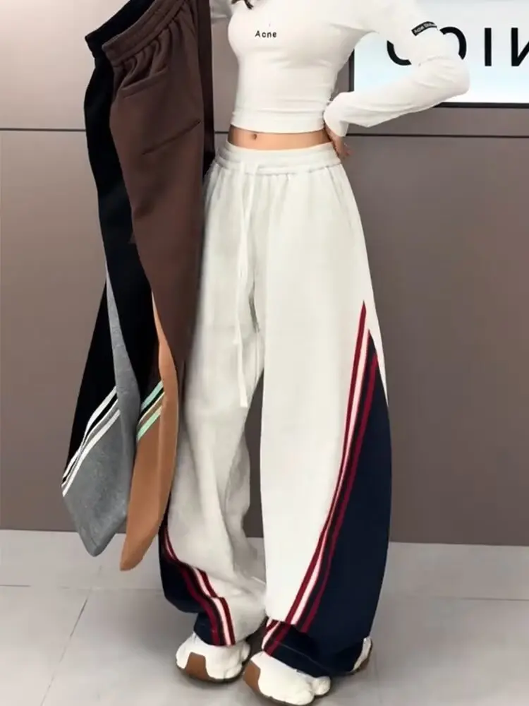 American Retro Striped Wide Leg Pants Loose Casual Street Sle for Men And Women Anti-Wrinkle Spor Sweatpants
American Retro Striped Wide Leg Pants Loose Casual Street Sle for Men And Women Anti-Wrinkle Spor Sweatpants