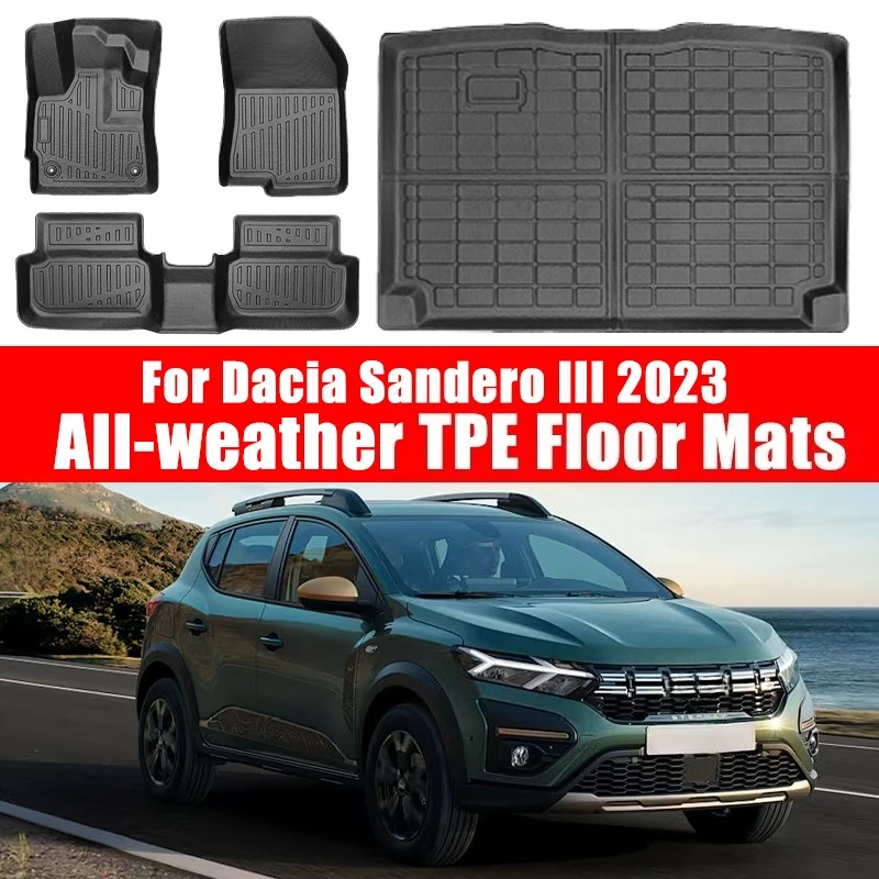 All-weather TPE Floor Mats for Dacia Sandero III 2023 Waterproof Non-slip Wear-resistant Trunk Mats and Backrest Mats Auto Parts
All-weather TPE Floor Mats for Dacia Sandero III 2023 Waterproof Non-slip Wear-resistant Trunk Mats and Backrest Mats Auto Parts