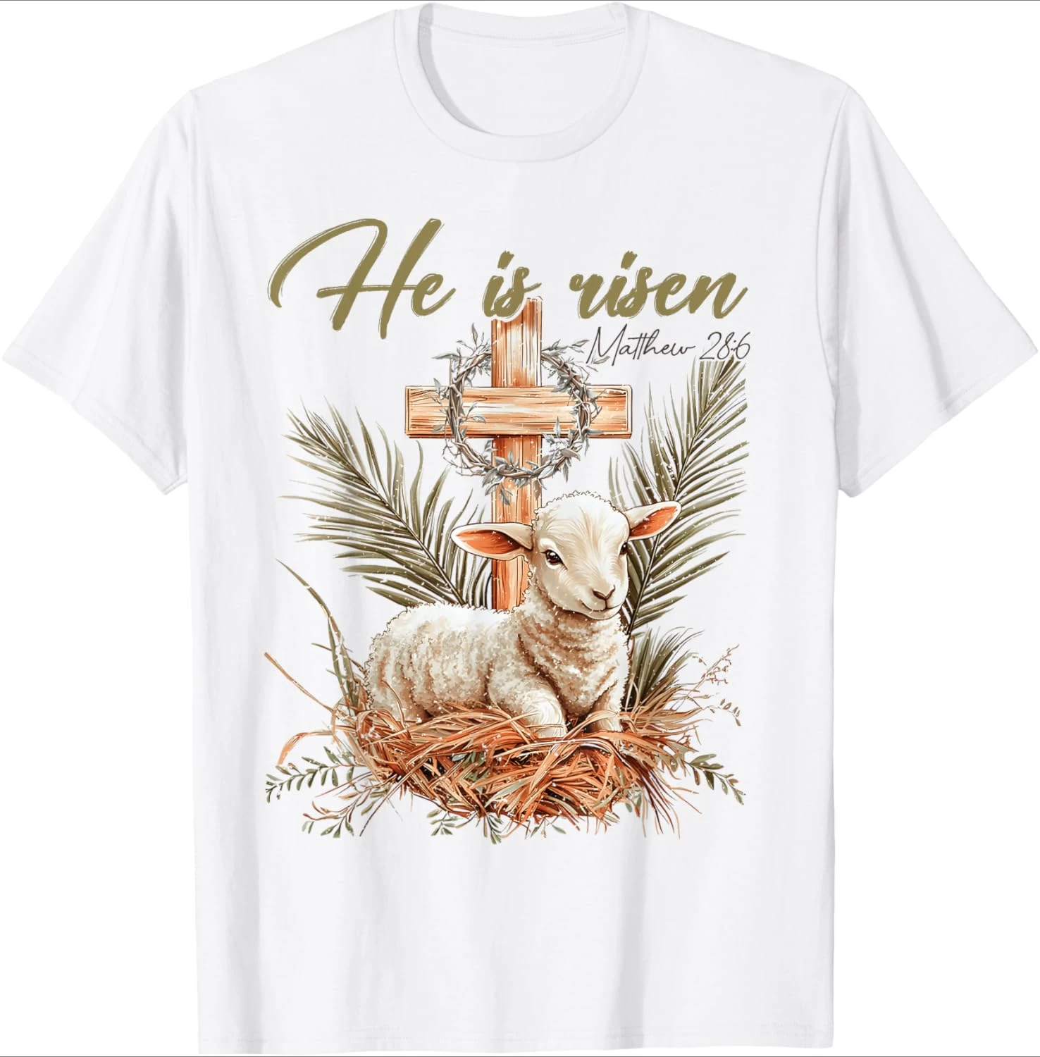 He Is Risen Lamb Cross Jesus Religious Easter Day Christian design-100% cotton short sleeve O-neck printed men's T-shirt.
He Is Risen Lamb Cross Jesus Religious Easter Day Christian design-100% cotton short sleeve O-neck printed men's T-shirt.