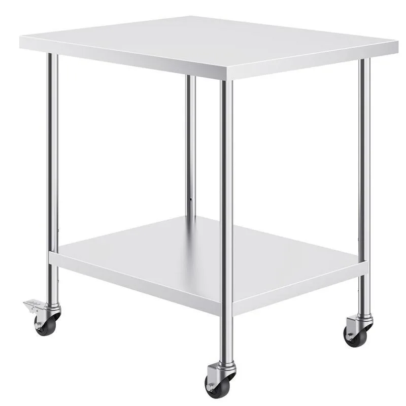 Stainless Steel Work Table 30 x 36 x 38 Inch, with 4 Wheels, 3 Adjustable Height Levels, Heavy Duty Food Prep Worktable for Commercial Kitchen Restaurant, Silver
Stainless Steel Work Table 30 x 36 x 38 Inch, with 4 Wheels, 3 Adjustable Height Levels, Heavy Duty Food Prep Worktable for Commercial Kitchen Restaurant, Silver