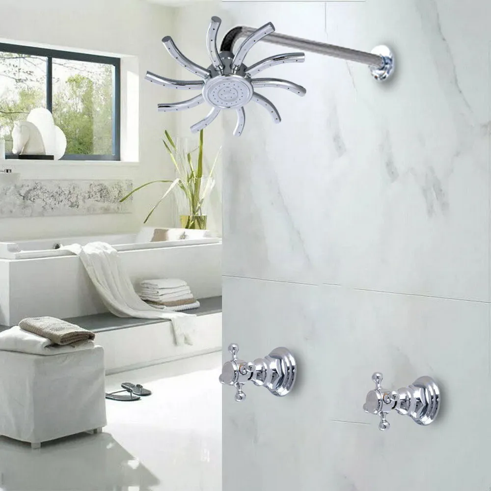 Polished Chrome Brass Wall Mounted Bathroom Dual Handles 8" Inch Rain Shower Head Faucet Set Bath Mixer Tap abn226
Polished Chrome Brass Wall Mounted Bathroom Dual Handles 8" Inch Rain Shower Head Faucet Set Bath Mixer Tap abn226