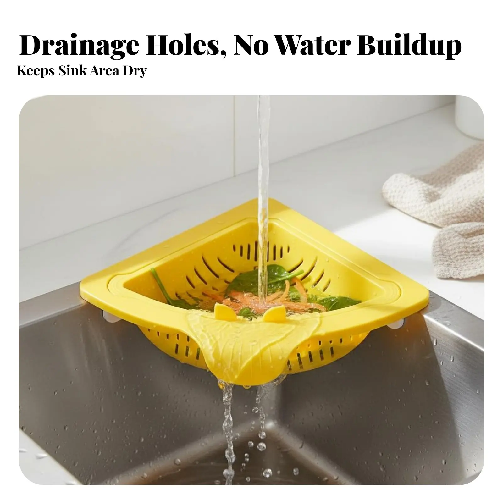 Stick-on Sink Strainer Fast Draining Triangle Corner Sink Basket Food Waste Strainer Basket Space-Saving Design
Stick-on Sink Strainer Fast Draining Triangle Corner Sink Basket Food Waste Strainer Basket Space-Saving Design