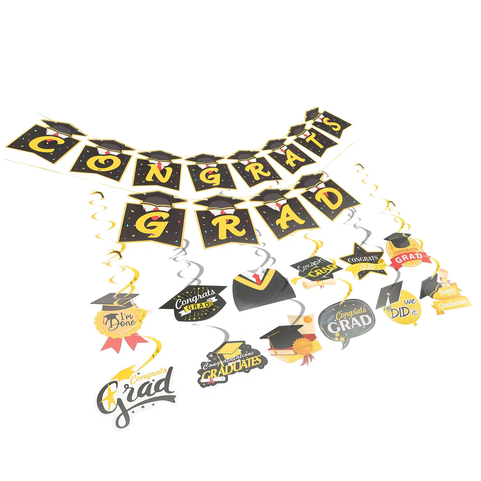 1 set Doctor Hat Hanging Swirls Decor Flags Graduation Decor PVC Paper Supplies Hanging Swirls Ceiling Ornaments Party Pendant
1 set Doctor Hat Hanging Swirls Decor Flags Graduation Decor PVC Paper Supplies Hanging Swirls Ceiling Ornaments Party Pendant