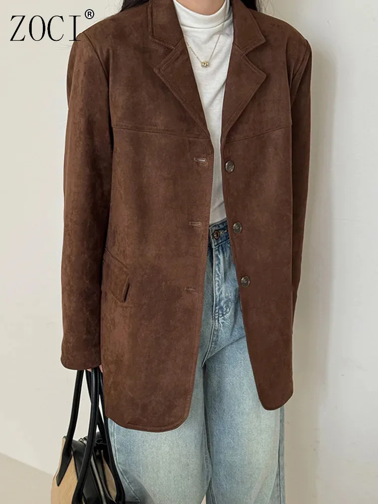 ZOCI Elegant Faux Leather Blazers For Women Notched Single Breasted Office Lady Minimalism Jackets 2025 Autumn Winter New FC1337
ZOCI Elegant Faux Leather Blazers For Women Notched Single Breasted Office Lady Minimalism Jackets 2025 Autumn Winter New FC1337