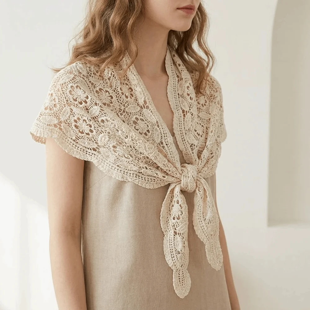 Fake Collar Knitted Triangle Scarf Ethnic Style White Crochet Flower Scarves Cape Scarf Accessories Hollow Out Lace Shawl Women
Fake Collar Knitted Triangle Scarf Ethnic Style White Crochet Flower Scarves Cape Scarf Accessories Hollow Out Lace Shawl Women
