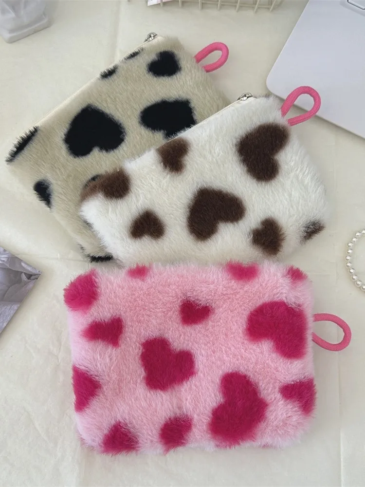 Stripe Dot Heart Soft Plush Coin Storage Purse Cute Women Lipstick Earphone Card Coin Key Money Bag Student Card Zipper Wallet
Stripe Dot Heart Soft Plush Coin Storage Purse Cute Women Lipstick Earphone Card Coin Key Money Bag Student Card Zipper Wallet