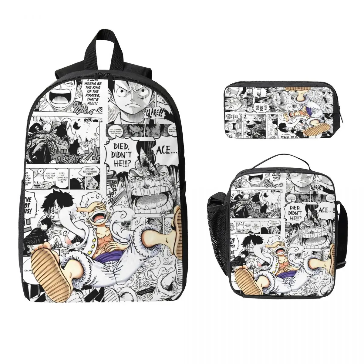 3Pcs Luffys O-one-pieces Backpack Set for Kids Pencil Boxes Bookbag Sets with Lunch Box For Primary School Students Knapsack
3Pcs Luffys O-one-pieces Backpack Set for Kids Pencil Boxes Bookbag Sets with Lunch Box For Primary School Students Knapsack
