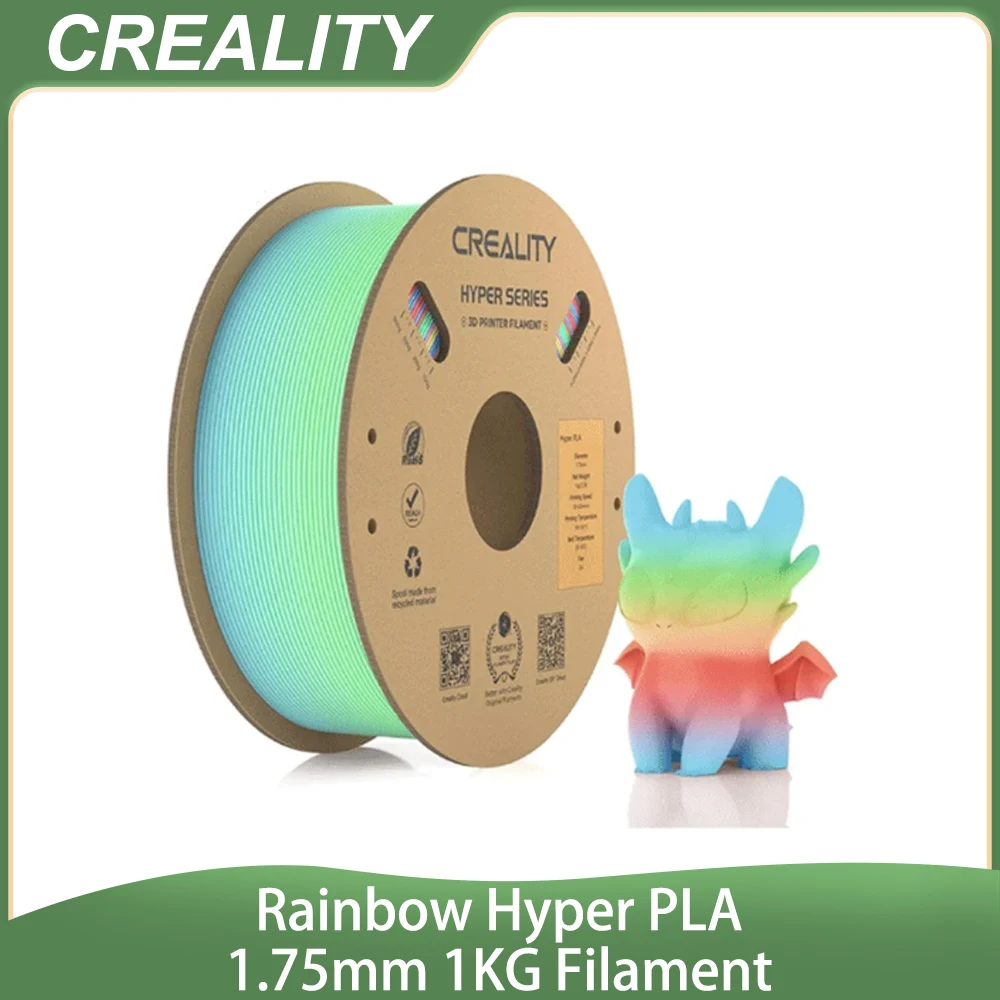Creality For FDM Pritners Hyper PLA Rainbow Filament 1.75mm 1KG Multi-color Gradient High Speed Printing Materials
Creality For FDM Pritners Hyper PLA Rainbow Filament 1.75mm 1KG Multi-color Gradient High Speed Printing Materials