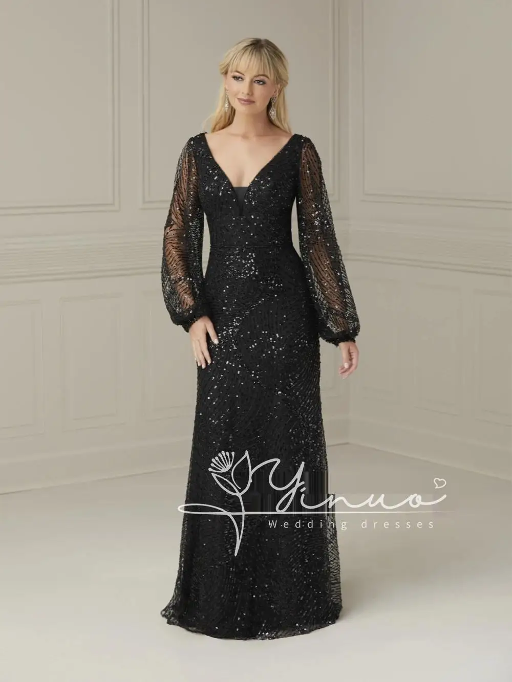 customizedV-neck Long Sleeve Mother Of The Bride Dress For Wedding Sparkly Sequins Beads Prom Dress Graceful Straight Long
customizedV-neck Long Sleeve Mother Of The Bride Dress For Wedding Sparkly Sequins Beads Prom Dress Graceful Straight Long