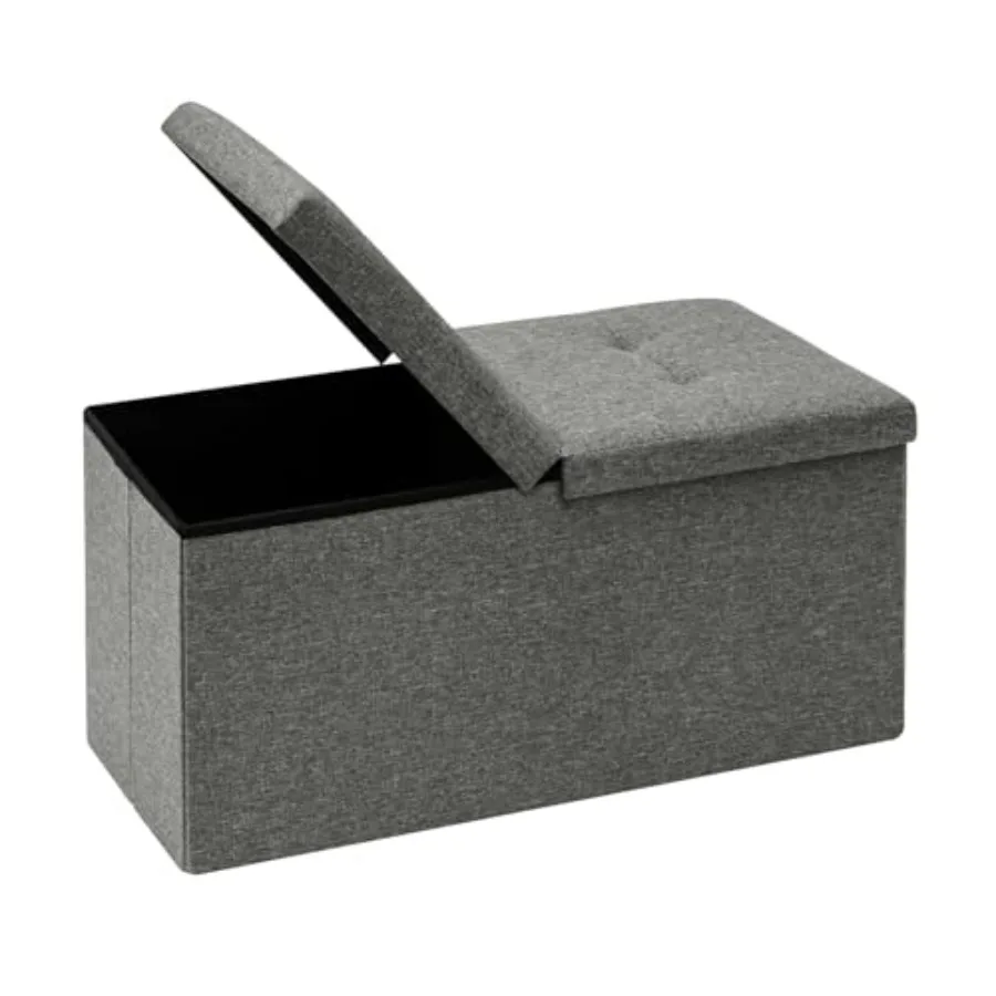 Storage Ottoman with Flipping Lids, Ottoman Bench Footrest Seat, Linen 30"x15"x15" Grey
Storage Ottoman with Flipping Lids, Ottoman Bench Footrest Seat, Linen 30"x15"x15" Grey