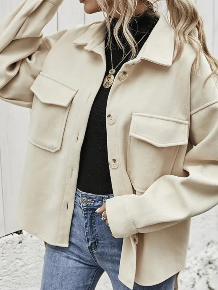 Модная однотонная куртка, пальто для женщин, повседневное пальто с отложным воротником и пуговицами с длинными рукавами, топы, женская праздничная офисная женская одежда 
Модная однотонная куртка, пальто для женщин, повседневное пальто с отложным воротником и пуговицами с длинными рукавами, топы, женская праздничная офисная женская одежда